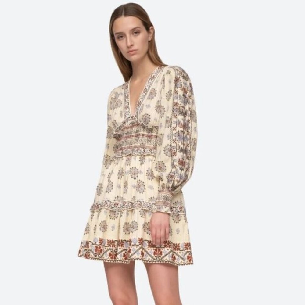 Sea Ellabeth Smocked Waist Embroidered Dress
